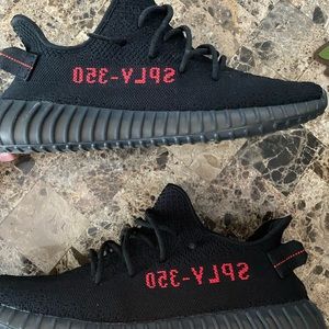 Yeezy Boost 350 Bred Black Red Size 12